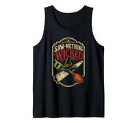 Halloween Woodworking Saw-mething Wicked Witch Broom Tank Top