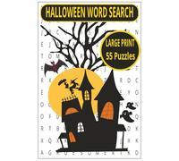 HALLOWEEN WORD SEARCH: This book contain 55 challenging Halloween Themed Puzzles | The Large Print makes it easy-on-the-eyes | It's a wonderful ... teaser | Solutions are included in the back