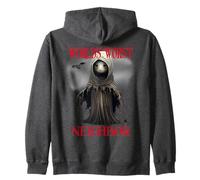 Halloween World's Worst Neighbor Satire Creepy Ghoul Costume Zip Hoodie