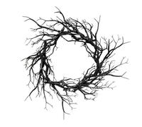 Halloween Wreath. Black Withered Flower. For Halloween. Creates A Unique Ideal For Home & Party. Durable. Recycled Glass Beads Garland (Black, 43X43cm)