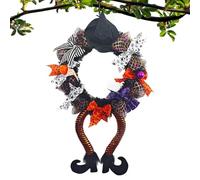 Halloween Wreath for Porch - Spooky Halloween Party Sign - Wreath Decorations - for Themed Party Haunted House Home Farmhouse Garden Yard Patio