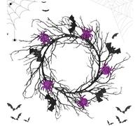 Halloween Wreaths for Front Door, Artificial Black Branch, Festive Decoration in Gothic Style for Party, Wall Decoration, Outdoor, Garden, Home, Farmhouse Style, Window Decoration