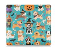 Halloween Yellow Pumpkin Dog Premium Leather Toursuit car registration and insurance card holder Document Wallet for Driver Auto Owners Trailer Motorcycle Boat