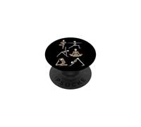 Halloween Yoga Skeletons Lotus Warrior Pose Pumpkin Candles PopSockets Adhesive PopGrip