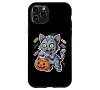 Halloween Zombie Cat With Pumpkin And Trick Or Treat Candy Case for iPhone 11 Pro