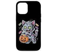 Halloween Zombie Cat With Pumpkin And Trick Or Treat Candy Case for iPhone 12/12 Pro