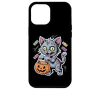 Halloween Zombie Cat With Pumpkin And Trick Or Treat Candy Case for iPhone 12 Pro Max