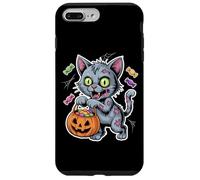 Halloween Zombie Cat With Pumpkin And Trick Or Treat Candy Case for iPhone 7 Plus/8 Plus
