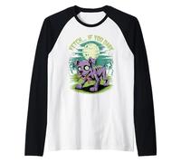 Halloween Zombie Dog Fetch If You Dare Raglan Baseball Tee