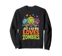 Halloween Zombie Just A Kid Who Loves Zombies Kids Sweatshirt