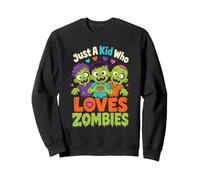 Halloween Zombie Just A Kid Who Loves Zombies Kids Sweatshirt