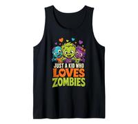 Halloween Zombie Just A Kid Who Loves Zombies Kids Tank Top