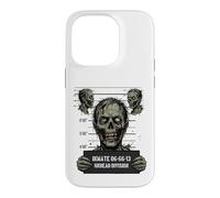 Halloween Zombie Mugshot Zombie Lover Line Art Horror Case for iPhone 14 Pro