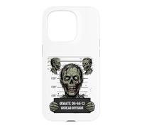 Halloween Zombie Mugshot Zombie Lover Line Art Horror Case for iPhone 15 Pro
