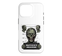 Halloween Zombie Mugshot Zombie Lover Line Art Horror Case for iPhone 16 Pro
