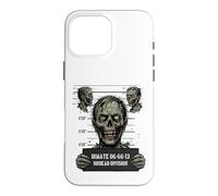 Halloween Zombie Mugshot Zombie Lover Line Art Horror Case for iPhone 16 Pro Max