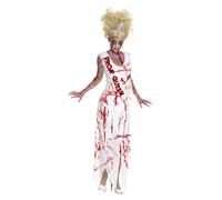 Halloween Zombie Prom Queen High School Horror Costume Large UK 16-18
