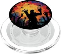 Halloween Zombie Skull Scene - Psychedelic Horror PopSockets PopGrip for MagSafe
