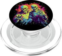 Halloween Zombie Skull Scene - Psychedelic Horror PopSockets PopGrip for MagSafe