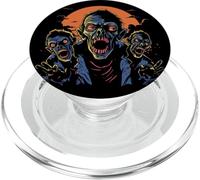 Halloween Zombie Skull Scene - Psychedelic Horror PopSockets PopGrip for MagSafe