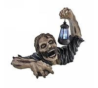Halloween Zombie Statue With LED Lantern, Lighting Garden Decoration, Gnome Crawling Out of the Grave, Outdoor Decor