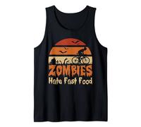 Halloween Zombies Hate Fast Food Retro Bicycle Bike Cycling Tank Top