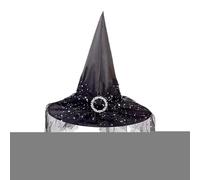 Halloweenn Witch Hat - Elegant Mesh Witch-Hatsl | wizardd-Hats with Veil | Masquerade Ruched Witch Hatt | Ruched Witcheshats for Women with Veils and rosee Wizardshats Halloween Costume Accessories