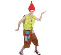 HalloweenPartyOnline HPO Men's Branch Costume | Troll Yellow & Orange Costume Adult Large