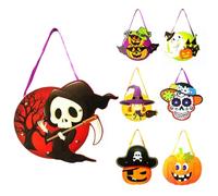 Halloweens Candy Bag DIY Craft Paper Organizer Pouch | Trick Or Treat Candy Bags for Boys Girls Holiday Carnival Gathering Parties Table Entryway