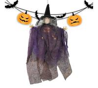 Halloweens Witches Decor - Halloween Ornaments For Tree, Light-Up Scary Witch Pendant | Creepy Haunted House Prop, Horror Halloweens Ornament For Masquerade Balls Indoor Outdoor Living Room