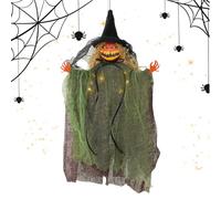 Halloweens Witches Decor - Halloween Ornaments For Tree, Light-Up Scary Witch Pendant | Creepy Haunted House Prop, Horror Halloweens Ornament For Masquerade Balls Indoor Outdoor Living Room