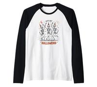 Halloweird Skeleton Dance Party Fun Raglan Baseball Tee