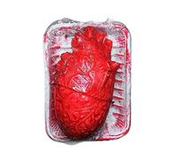 Hallowen The: Latex Made Escape Room Props with Realistic Brain and Heart Perfect for Creating A Thrilling and Terrifying Adventure (Red, One Size)