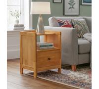 Hallowood Furniture Aston Bedside Table With Open Shelf 40X35