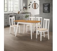 Hallowood Furniture Aston Butterfly Extending Table With 4 Chairs (2 Tone Colour)