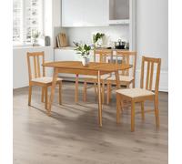 Hallowood Furniture Aston Butterfly Extending Table With 4 Chairs (Light Oak Colour)