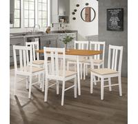 Hallowood Furniture Aston Butterfly Extending Table With 6 Chairs (2 Tone Colour)