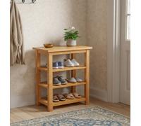 Hallowood Furniture Aston Narrow Shoe Rack, 3-Tiered Side Table