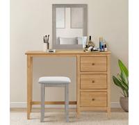 Hallowood Furniture Aston Single Pedestal Dressing Table/desk With 3 Drawers
