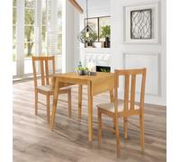 Hallowood Furniture Ledbury Light Oak Drop Leaf Dining Table With 2 Aston Chairs