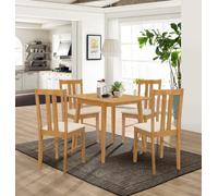Hallowood Furniture Ledbury Light Oak Drop Leaf Dining Table With 4 Aston Chairs