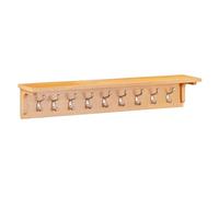 Hallowood Furniture Waverly Large Solid Oak Coat Rack, Hanger with 9 Hooks