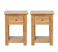 Hallowood Furniture Waverly Oak Lamp Table With Drawer (Pair)