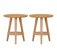 Hallowood Furniture Waverly Small Round Side Table With 3 Legs And Shelf (Pair)