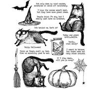 Hallowwen Cats Bat Hats Broom Pumpkin Stamp for Card Making Spider Web Happy Halloween Words Phrase Clear Rubber Stamp for Diy Scrapbooking Paper Crafting Handmade Crafts Scrapbooking Supplies
