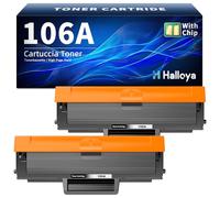 Halloya 106A W1106A Toner Compatible with HP 106A Toner for HP Laser MFP 137fwg Toner Black for Laser 107w Toner 107a 107r MFP 137fwg 137fnw 135wg 135w 135a 135r (Pack of 2, Black)