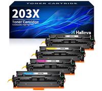 Halloya 203X Compatible with HP 203X 203A CF540X CF540A for M281fdw Toner for HP Color Laserjet Pro MFP M281fdw M254dw M254nw M281fdn M280nw M281cdw M254dn (Black Cyan Yellow Magenta, 4-Pack) )
