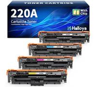 Halloya 220A Toner With Chip for HP 220A 220X Toner Set Compatibel Color Laserjet Pro MFP 4302dw 4302fdw 4202dw 4202dn 4302fdn Black Cyan Yellow Magenta, W2200A W2201A W2202A W2203A (4 Pack)