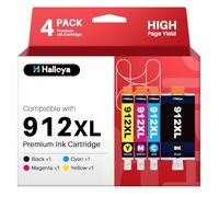Halloya 912XL 912 XL Ink Cartridges Multipack Replacement for HP 912XL Ink Cartridges for OfficeJet 8010 8012 8013 8014 8015 8017 8018 OfficeJet Pro 8022 8023 8024 8025 (4-Pack)
