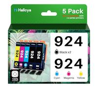 Halloya 924e 924xl Ink Cartridges for HP 924 Ink Cartridges Multipack Compatible with HP OfficeJet Pro 8120 8122 8134 8132 8135 8125 8124 8130 8120 All-in-One Printer 5 Pack (With Chip)